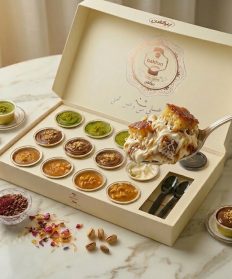 بوكس بسبوسة متنوعة من إنتاج بيكفن متوفر بـ عروض حصرية من جوديم، يظهر بتشكيلة نكهات الفستق واللوتس والقشطة.